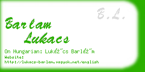 barlam lukacs business card